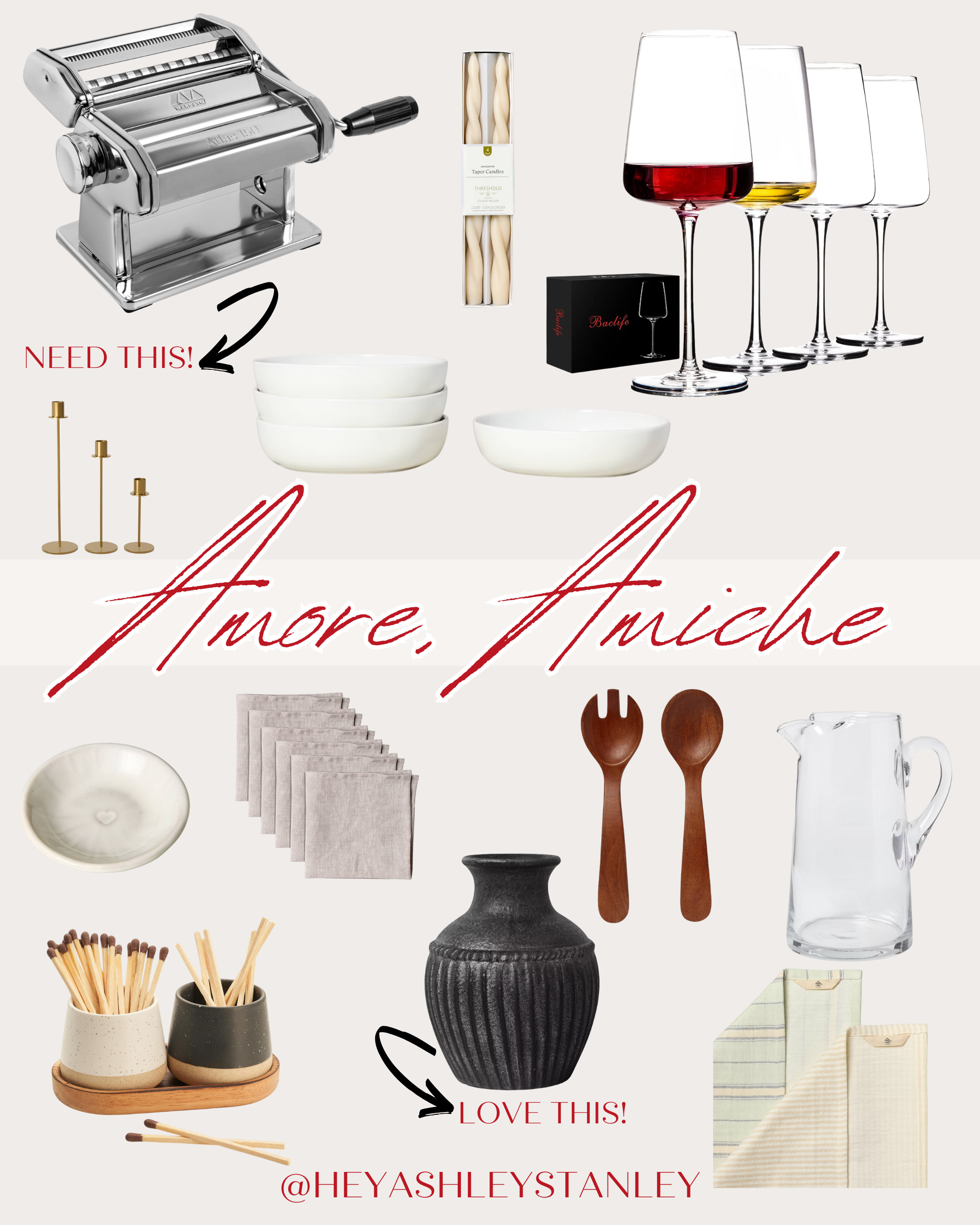 Galentines Theme: Amore, Amiche 🍝🍷

Dancing in the kitchen, making pasta, laughing too loud, spilling wine, + loving your girls hard - very Nancy Meyers, very 90’s, very Galentine’s. Linking the cozy kitchen pieces that make a night like this feel warm, nostalgic, + full of joy.

galentines party ideas | galentines night ideas | girls night at home | cozy hosting ideas | kitchen party decor | italian inspired party | entertaining at home | galentines decor 

 

#LTKValentine #LTKfoodie #LTKHome