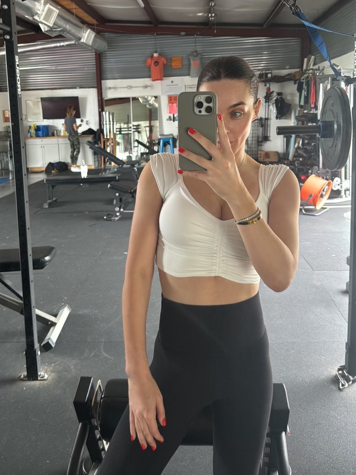 Workout outfit of the day. Love this Free People top