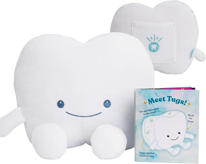 Tooth Fairy Pillow for Kids with Tooth Pocket, Tugs The Tooth Pillow, Comfort Plush for Loose Tee... | Amazon (US)
