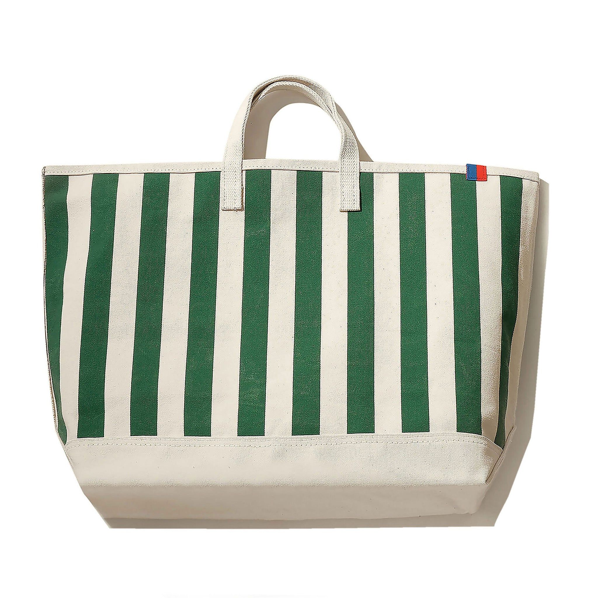 The All Over Striped Tote - Canvas/Green | Larroude