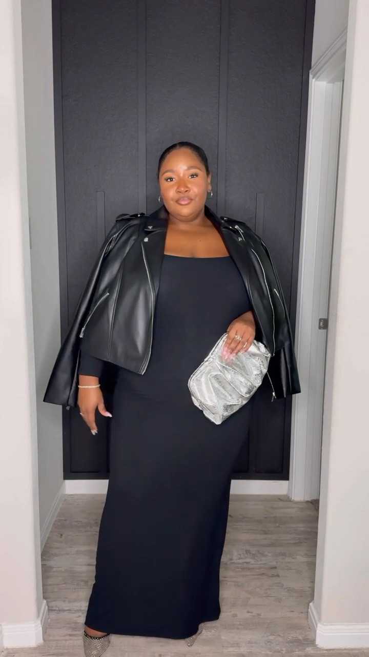 GRWM! All black outfit idea perfect for Fall!

Plus size style. Plus size fashion. All black. Fall style. Fall fashion. Skims dress. Moto jacket. Transitional style.

#LTKPlusSize #LTKStyleTip