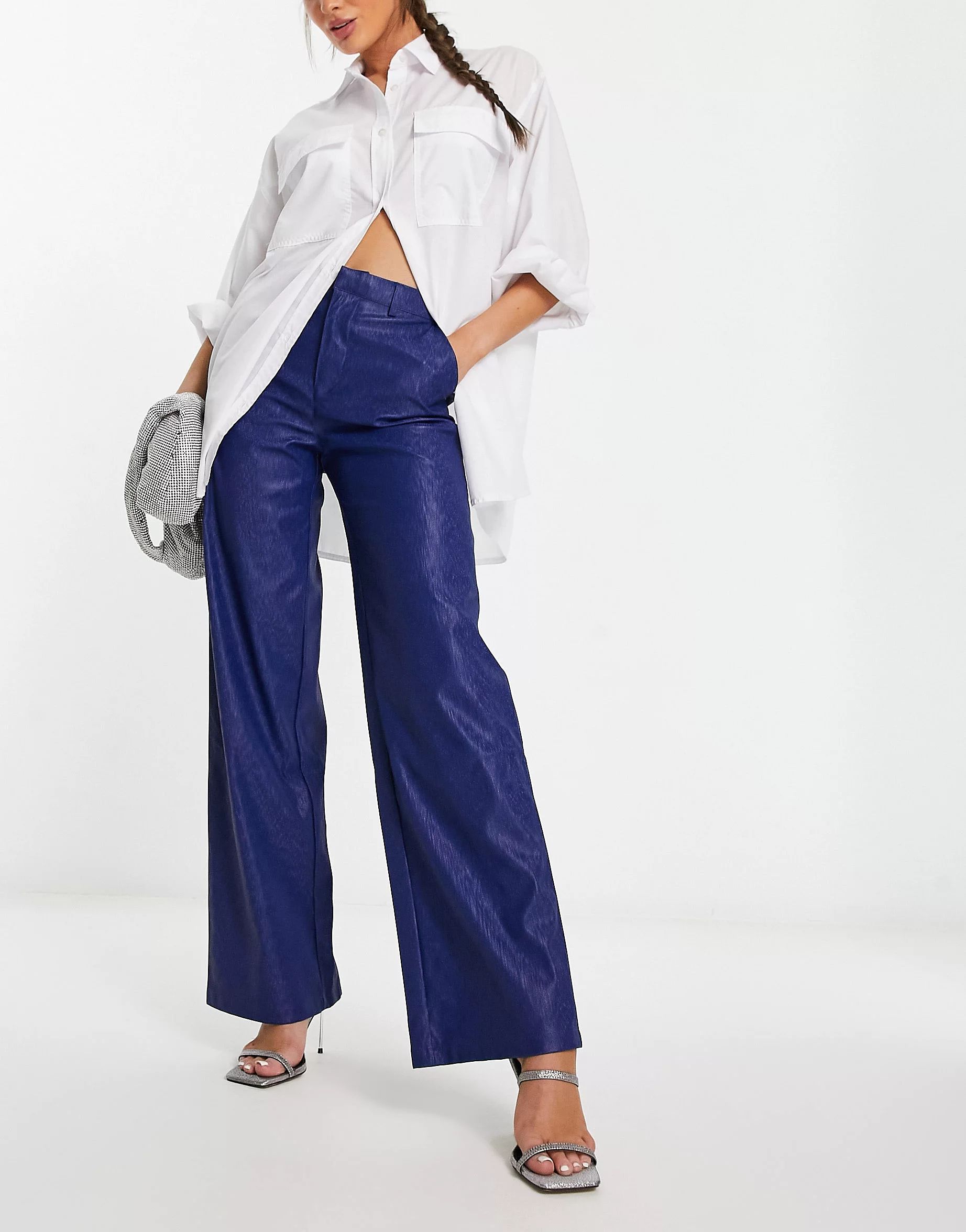 NA-KD x Mimi AR co-ord oversized tailored trousers in dark blue | ASOS | ASOS (Global)