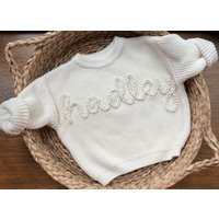 Custom Children's Sweaters | Hand Embroidered Infant Toddler Child |Personalized Keepsake | Etsy (US)