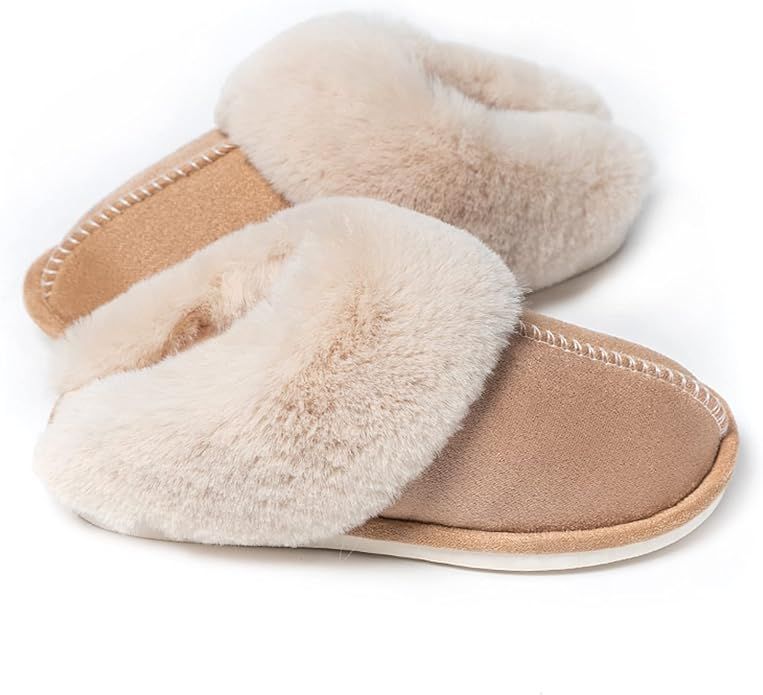 WATMAID Women's House Slippers Memory Foam Fluffy Soft Slippers, Slip on Winter Warm Shoes for Wo... | Amazon (US)
