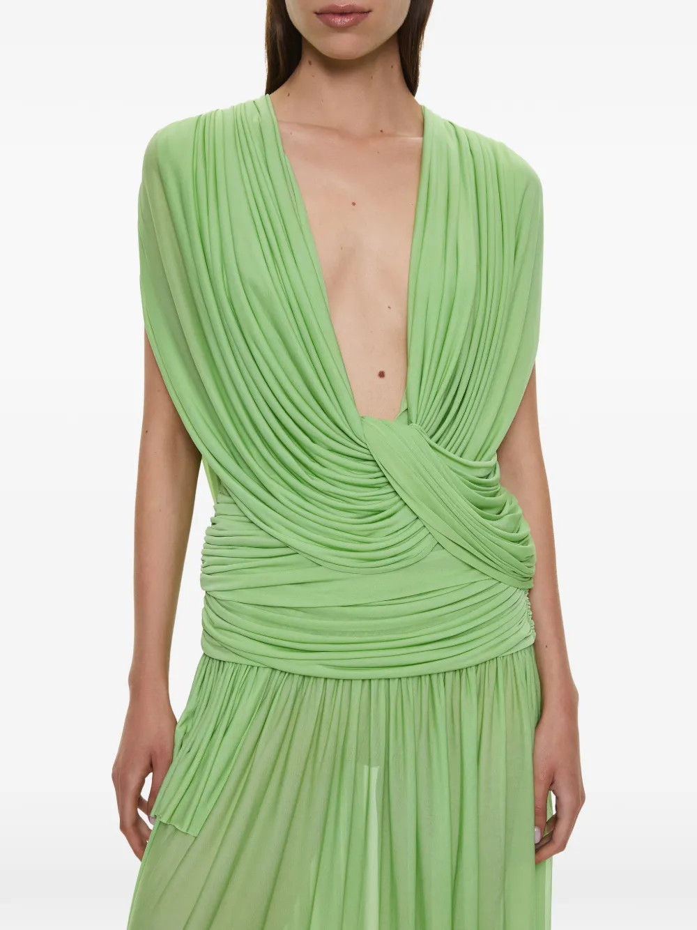Christopher Esber Ripple drape top - Green | Farfetch Global