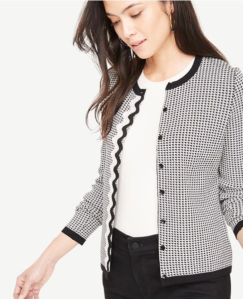 Houndstooth Ann Cardigan | Ann Taylor (US)