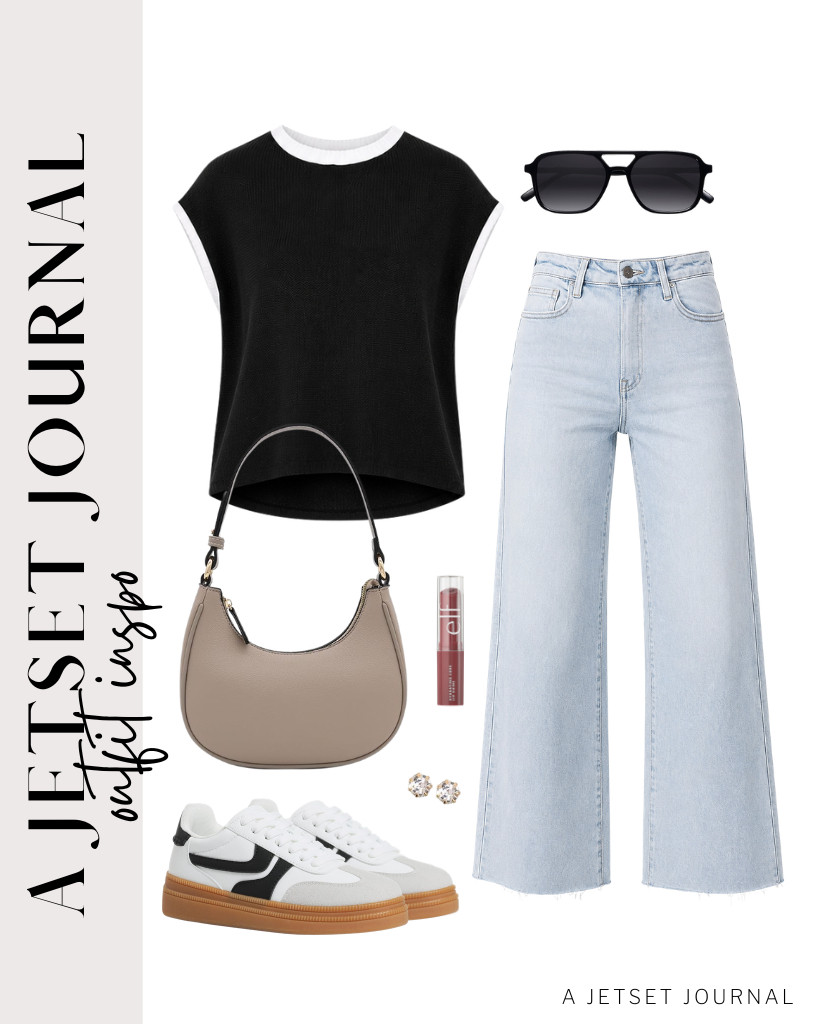 Our last outfit is an amazing pair of wide-leg jeans and a sweater vest. These platform sneakers from Lovee Cosee are the perfect addition to this look. You can wear these retro aviator sunnies and pair them with a stylish crescent shoulder bag to complete the look.

#LTKSeasonal #LTKSaleAlert #LTKTravel
 

 