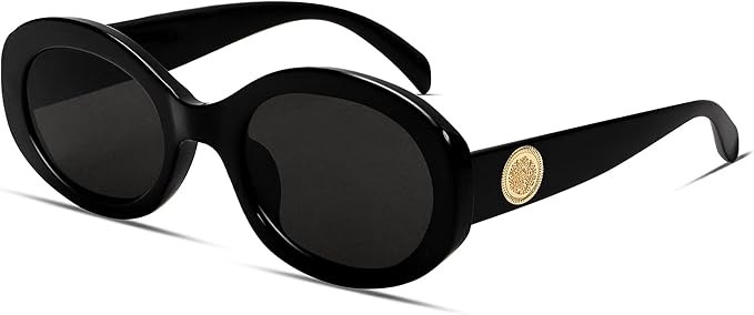 TYA Retro Oval Sunglasses for Women 90s Round Chic UV400 Protection 2025 Chunky Thick Frame Sun G... | Amazon (US)