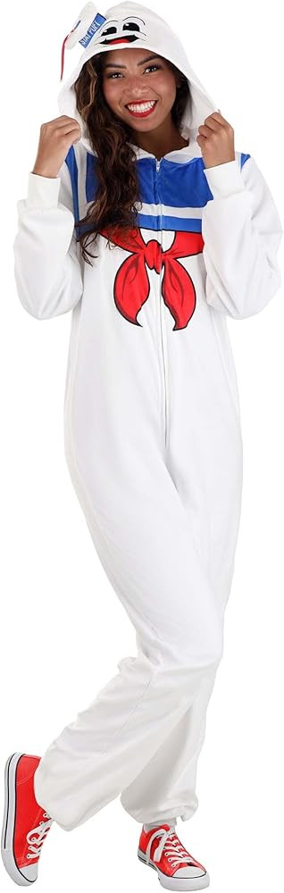 Adult Ghostbusters Stay Puft Marshmallow Man Onesie Costume | Super Soft Hooded Jumpsuit for Hall... | Amazon (US)