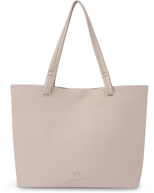 2024 Upgrade Leather Tote Bag for Women, Simple Top Handle Ladies Shoulder Bags for Work School | Amazon (US)