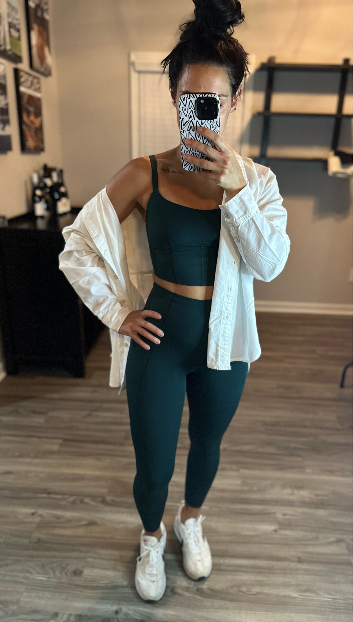 XS Button Down // S Bra Top // S Leggings // Sneakers TTS 

#aerie #AE #nike #athleisure 

#LTKunder50 #LTKFitness #LTKstyletip
