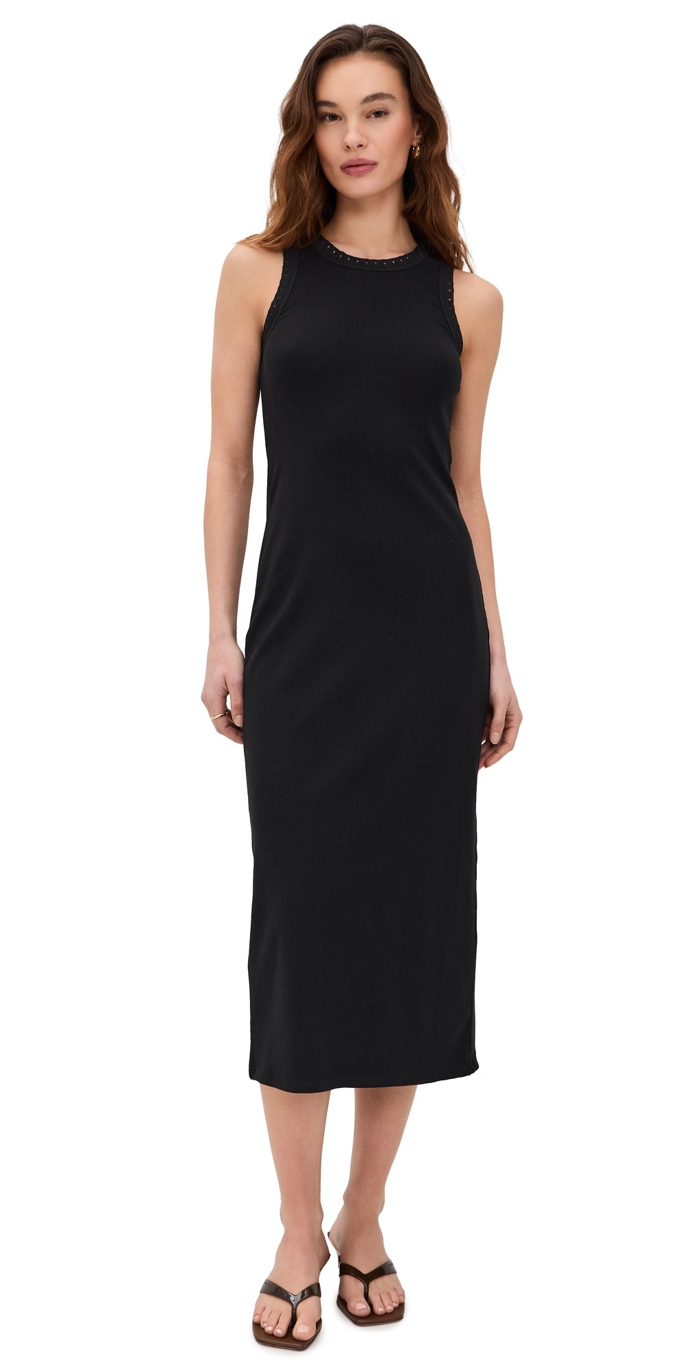 Z Supply Clarke Midi Dress Black S | Shopbop