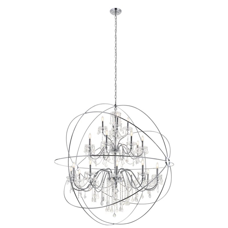 Budapest Candle Style Globe Chandelier with Crystal Accents | Wayfair North America