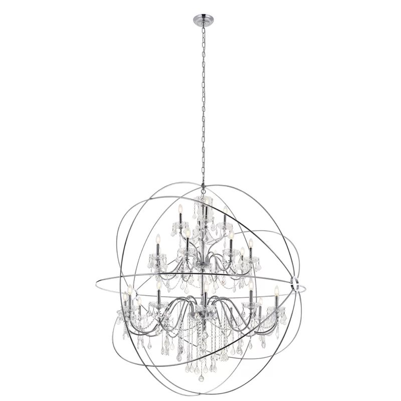 Budapest Candle Style Globe Chandelier with Crystal Accents | Wayfair North America