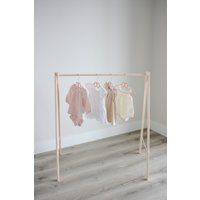 Baby Clothing Rail, Rack, Wooden Clothes Nursery Decor | Etsy (US)