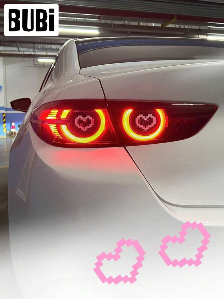 Love Car Tail Light Stickers Pink Cute Univeersal Taillight Headlight Sticker Auto Light Lamp Dec... | SHEIN