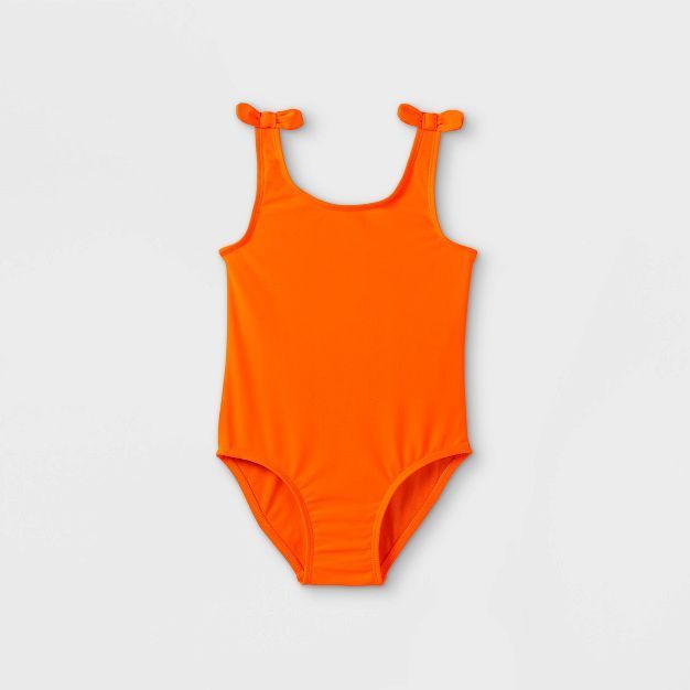 Toddler Girls' One Piece Swimsuit - Cat & Jack™ Neon Orange | Target