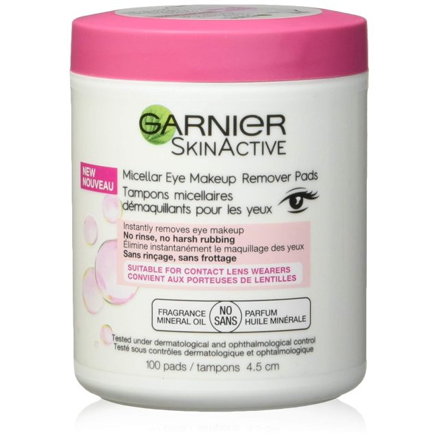 Garnier Micellar Eye Makeup Remover Pads Facial Treatment Pads, 100 Count | Walmart (US)