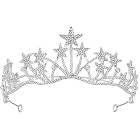 Star Headband Crown, Vofler Silver Tiara Headband Headpiece Crystal Rhinestone Hair Jewelry for Wome | Amazon (US)