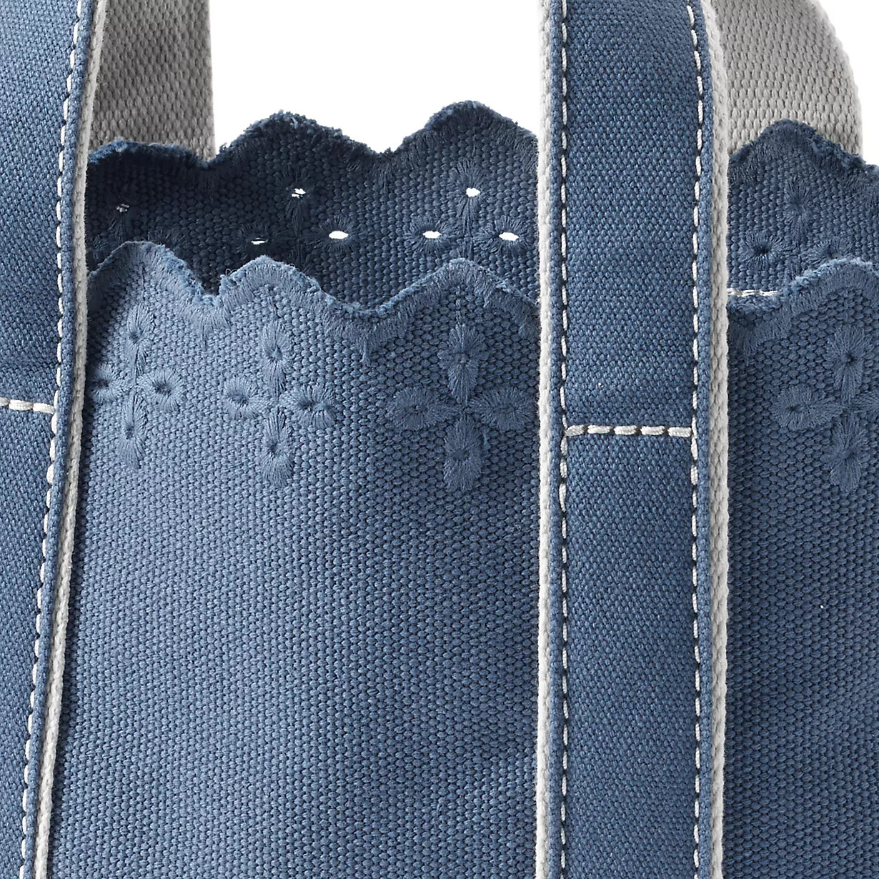 Small Eyelet Canvas Open Top Tote | Lands' End (US)