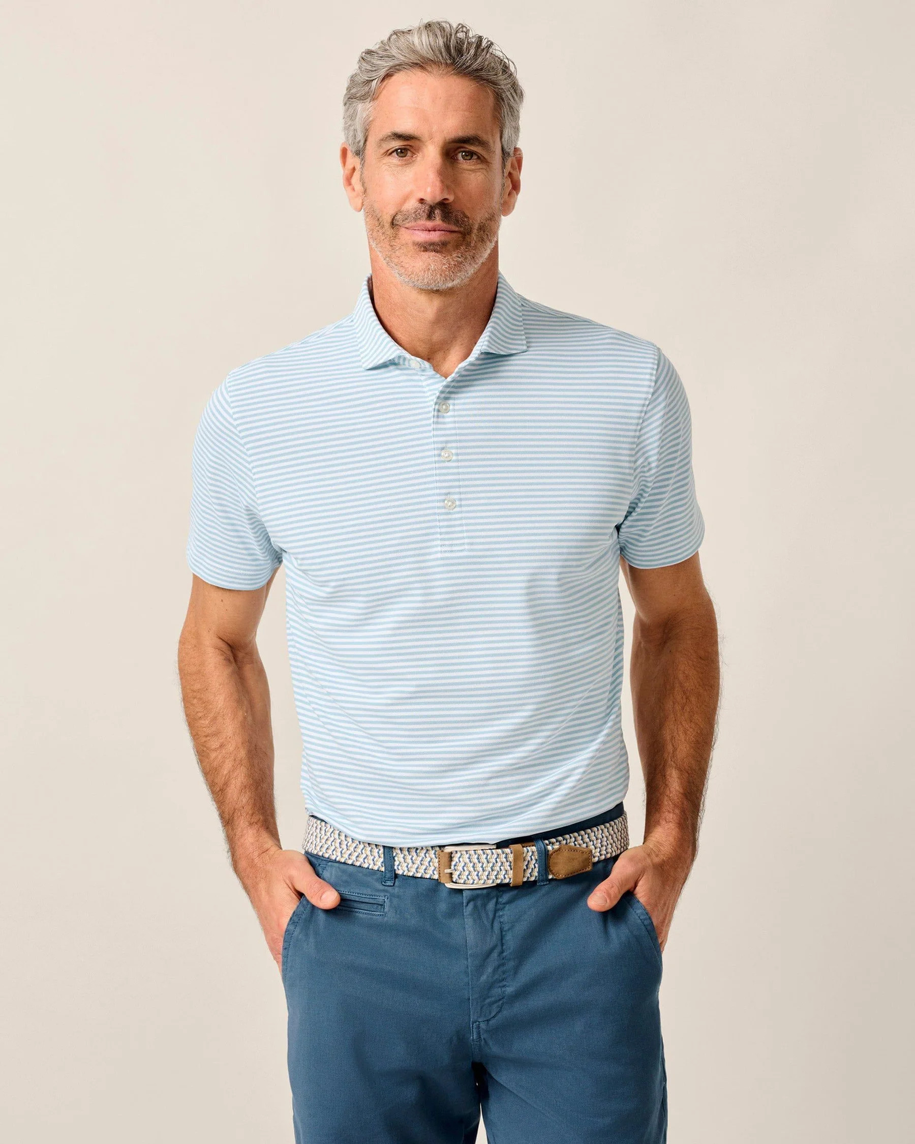 Performance Mesh Polo - Stetson Stripe | johnnie O