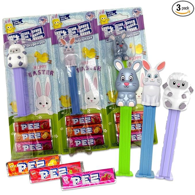 Easter Pez Candy Dispenser 3 Pack. Pez Dispensers Bulk, Easter Basket Candy, Bunny Pez Dispenser,... | Amazon (US)