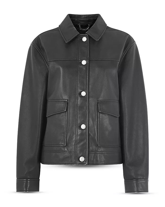 Whistles Leather Collared Overshirt Back to results -  Women - Bloomingdale's | Bloomingdale's (US)