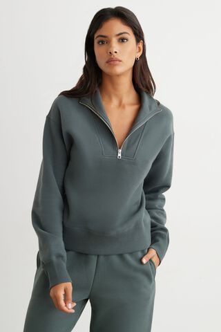 Half Zip Fleece Sweatshirt | Dynamite Clothing