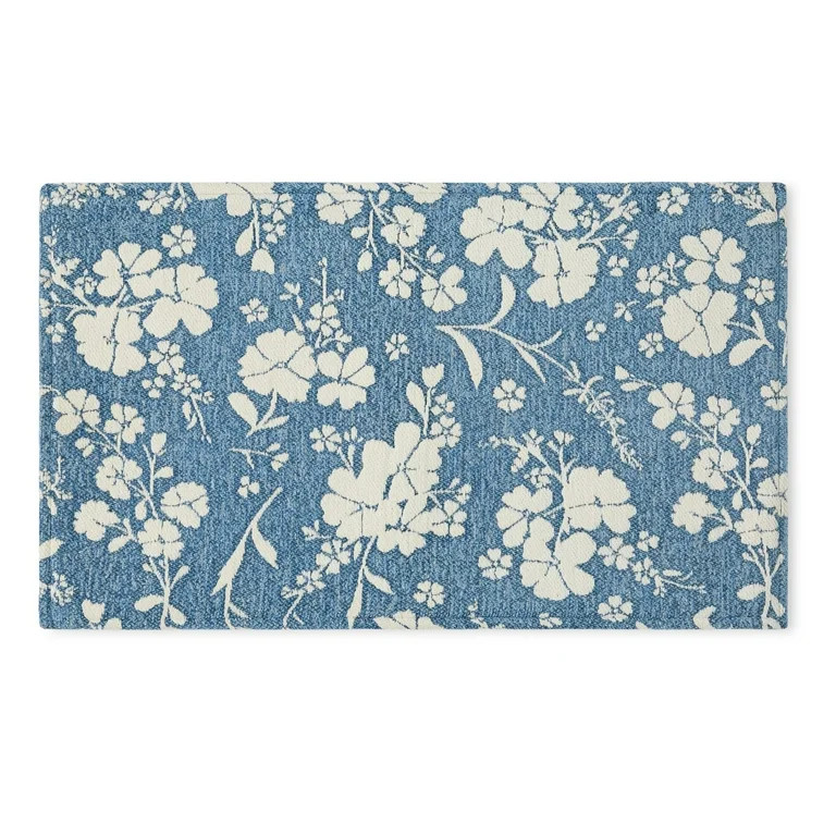 The Pioneer Woman Elmbrook Wildflower Cloudwalk Anti-Fatigue Comfort Mat, Blue, 20" x 32" | Walmart (US)