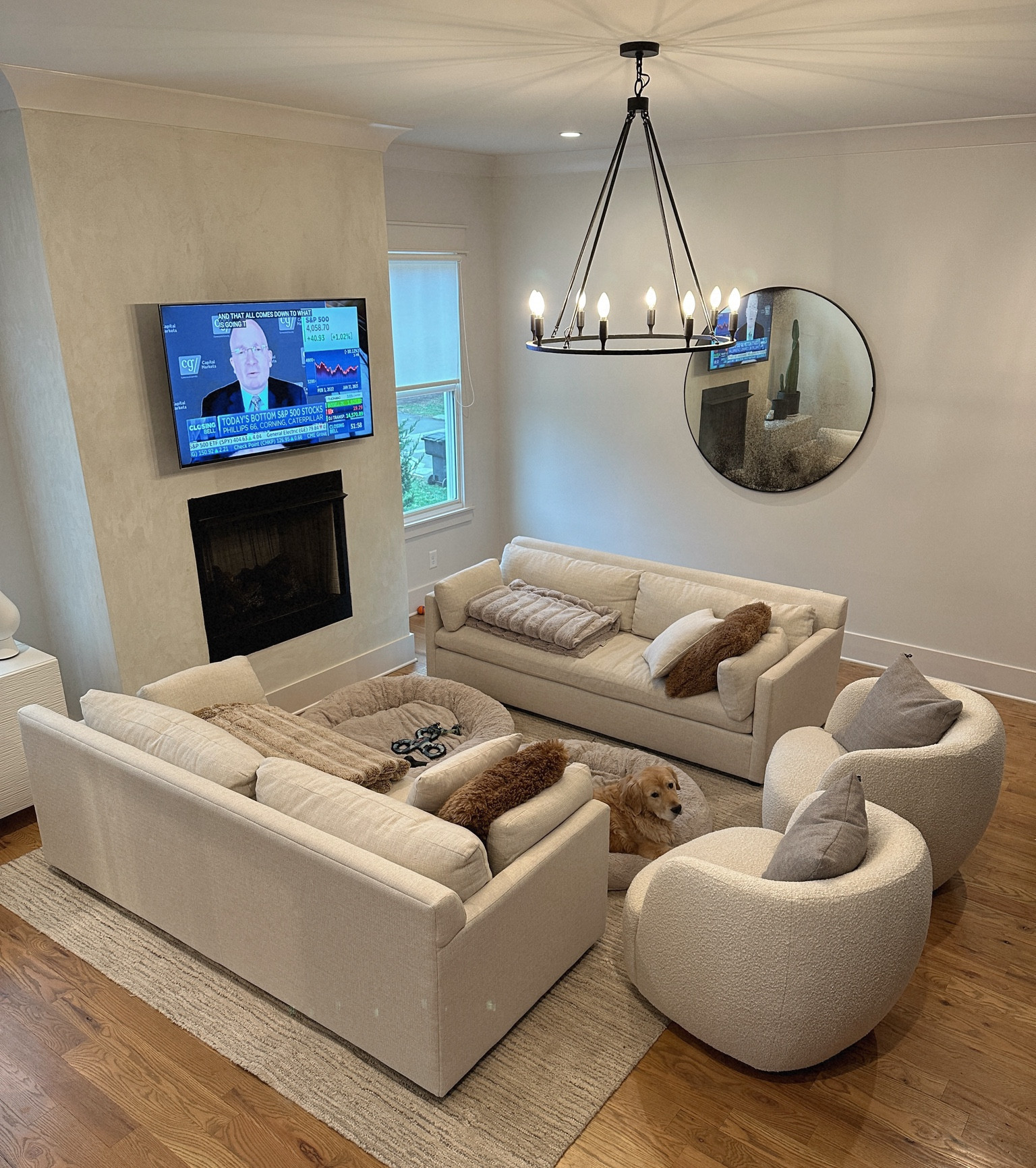 Downstairs living room 🤍

#LTKHome #LTKFamily