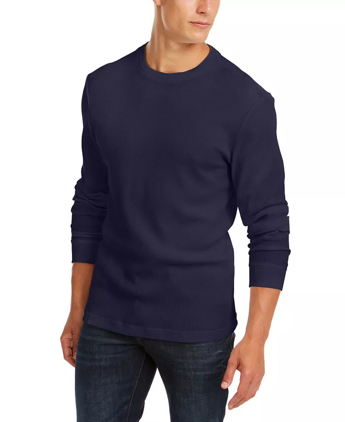 Club Room Men's Thermal Crewneck Shirt, Created for Macy's - Macy's | Macy's