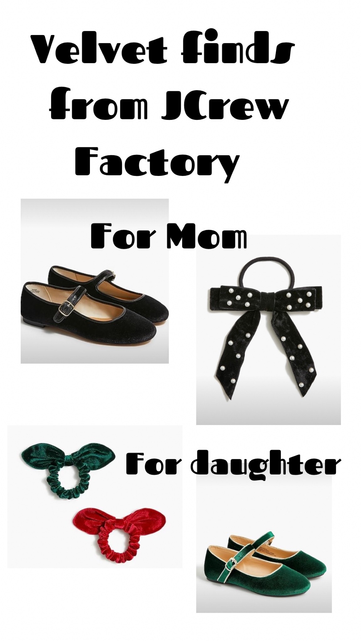 I love these velvet accessories from 
J. Crew Factory for mom and daughter!

#LTKstyletip #LTKSeasonal #LTKunder100