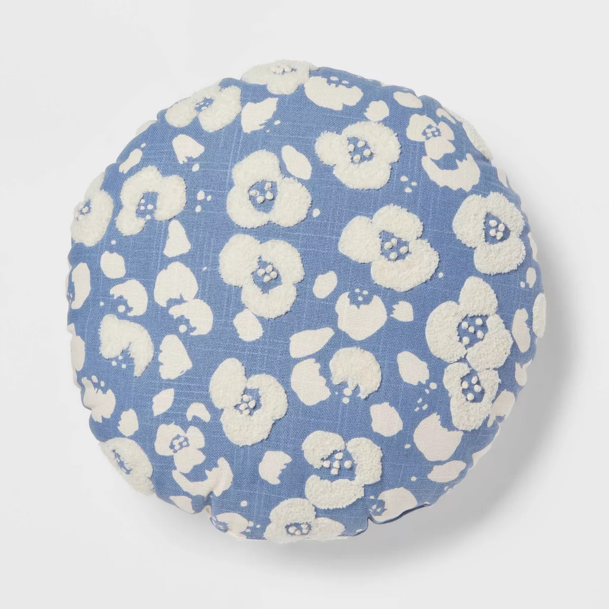 16" Boho Round Embroidered Leopard Decorative Pillow Blue - Threshold™ | Target
