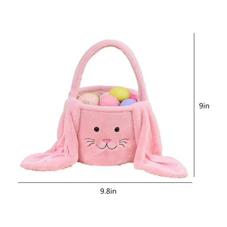 amlbb Easter Basket Plush Easter Bunny Long Ears Bags Easter Basket Rabbit Buckets Easter Tote Ba... | Walmart (US)