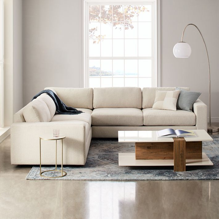 Urban 3-Piece L-Shaped Sectional (106"–116") | West Elm (US)
