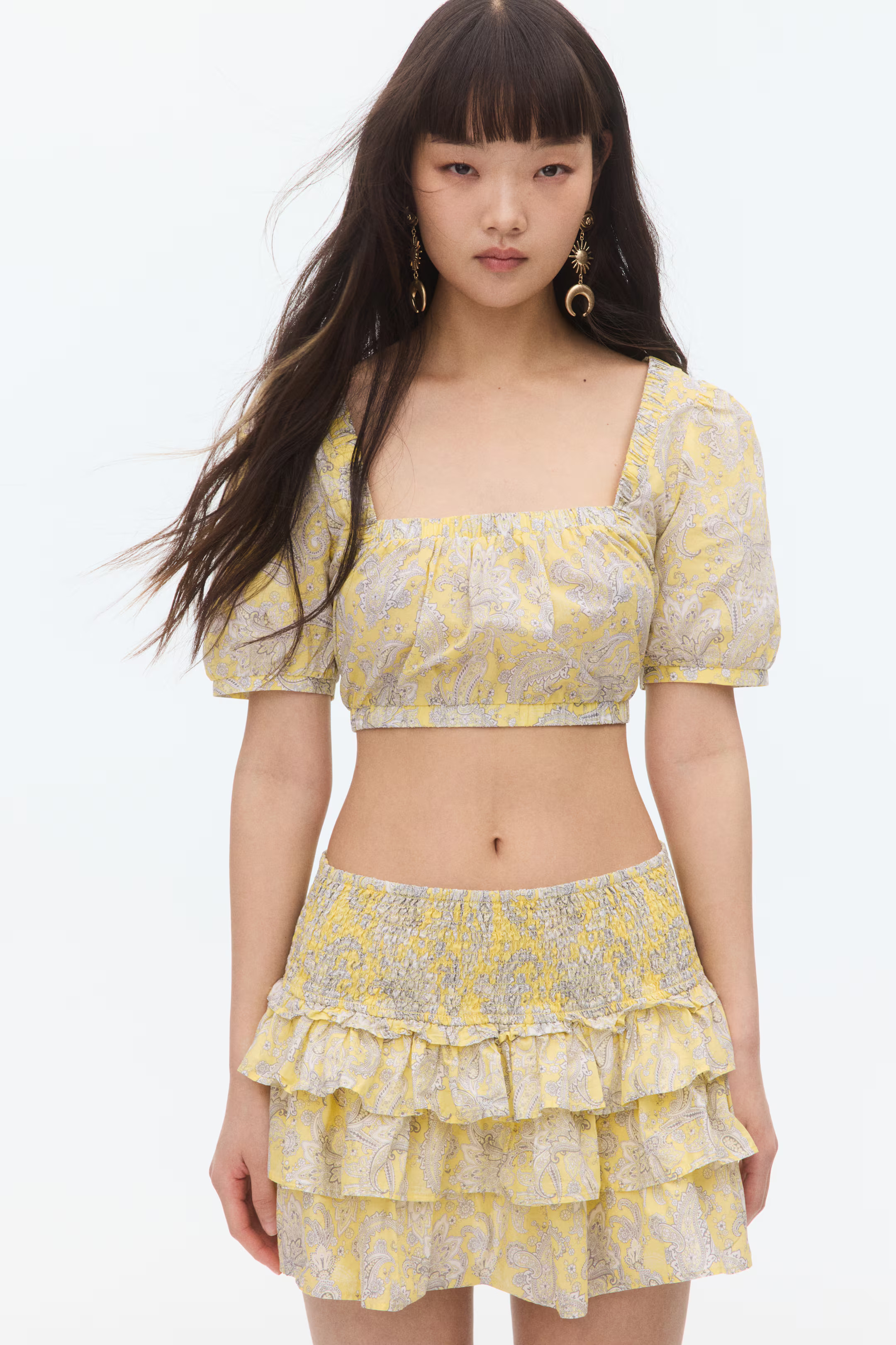 Lacing-detail cotton blouse | H&M (US + CA)