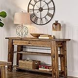 Alaterre Furniture Durango 54" L Industrial Wood Console Table with Two Shelves | Amazon (US)