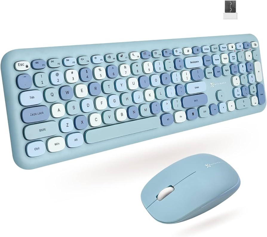 X9 Performance Cute Keyboard and Mouse Combo - Transform Your Space with a Colorful Blue Wireless... | Amazon (US)