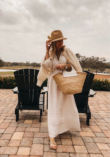 Vacation neutrals: white linen dress + cream cardigann

#LTKtravel #LTKSeasonal