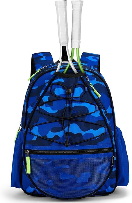 Kids Tennis Bag, 16 Inch Youth & Junior Tennis Backpack with Shoe Compartment, Holds 2 Rackets (2... | Amazon (US)