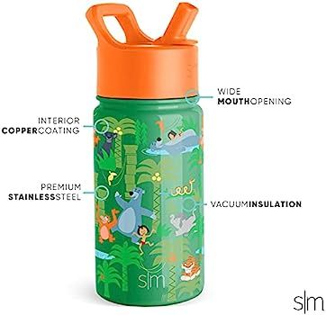 Simple Modern Disney Jungle Book Kids Water Bottle with Straw Lid | Reusable Insulated Stainless Ste | Amazon (US)