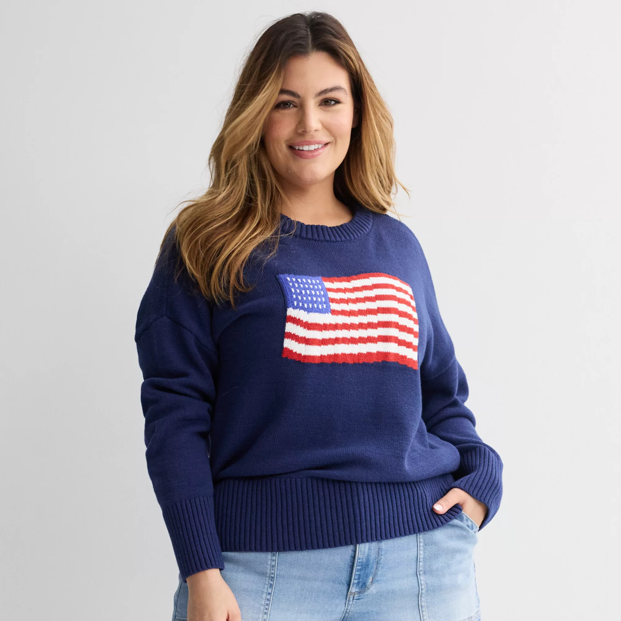 Plus Size Sonoma Goods For Life\u00ae Americana Icon Sweater | Kohl's