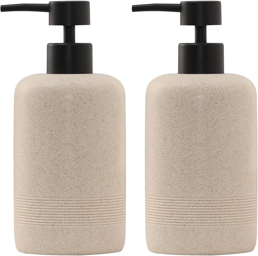 Soap Dispensers 400ML 13OZ, 2 PCS Hand Dish Lotion Shampoo Soap Dispenser Jar, Resin Premium Thic... | Amazon (US)