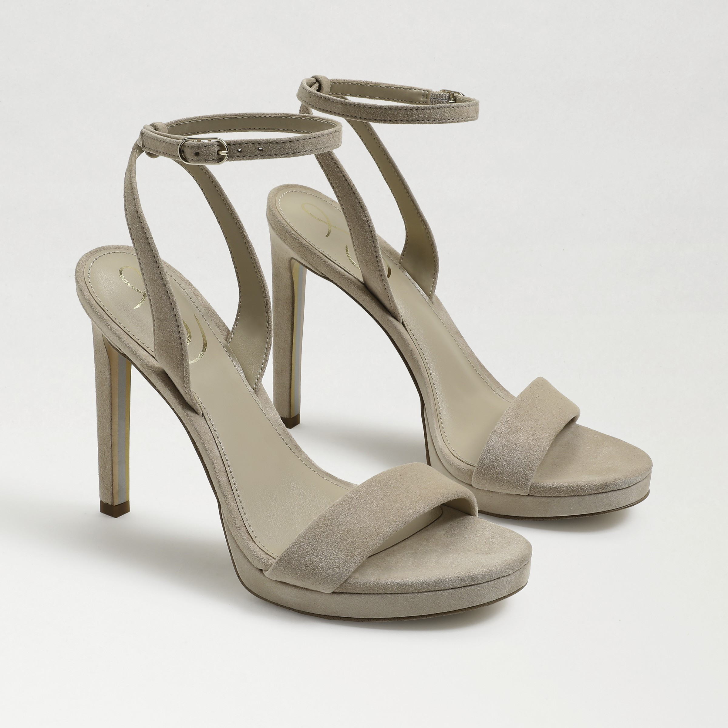 Sam Edelman Jade Ankle Strap Heel Cappuccino Suede | Sam Edelman