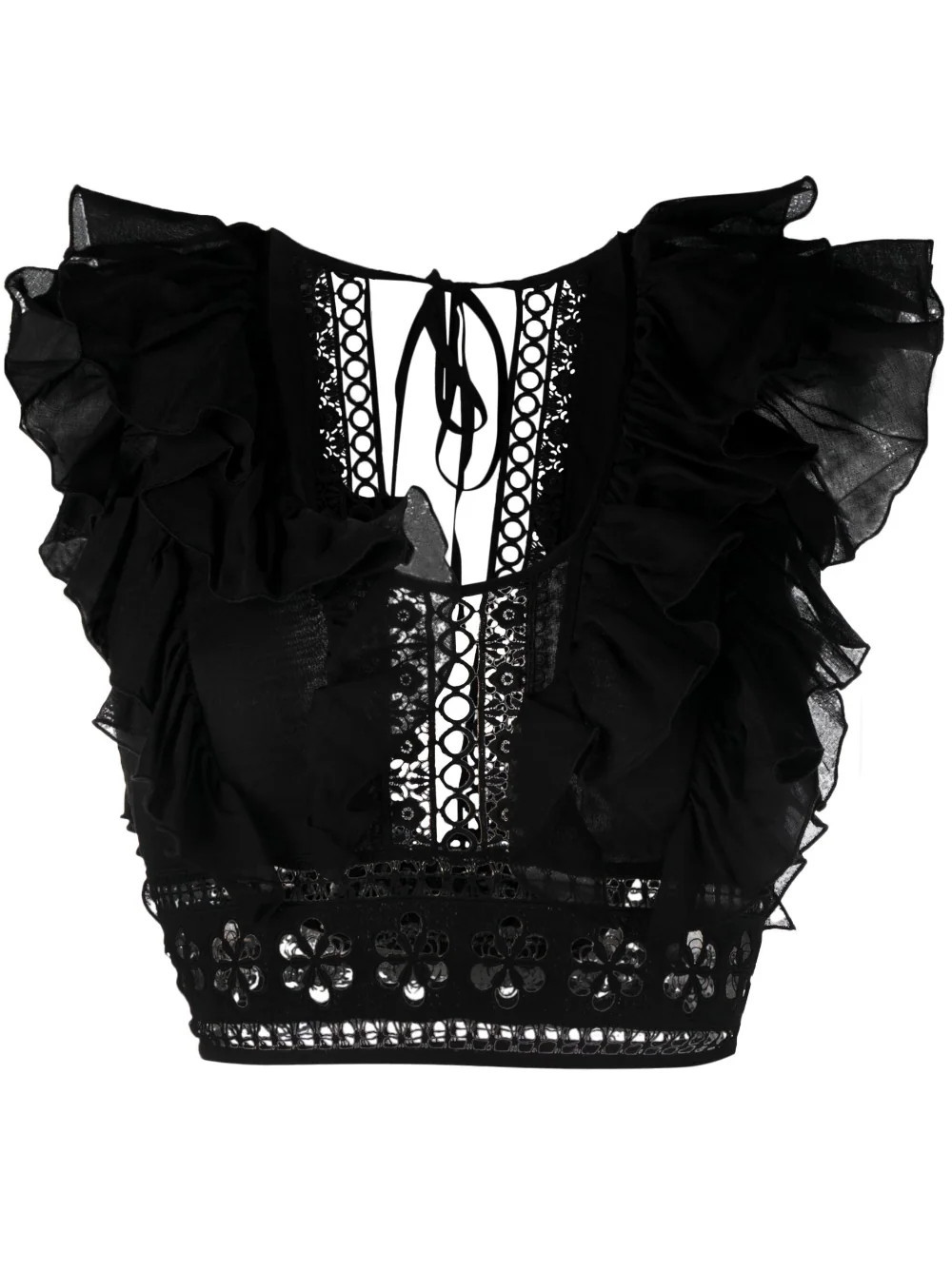 lace-insert crop top | Farfetch Global