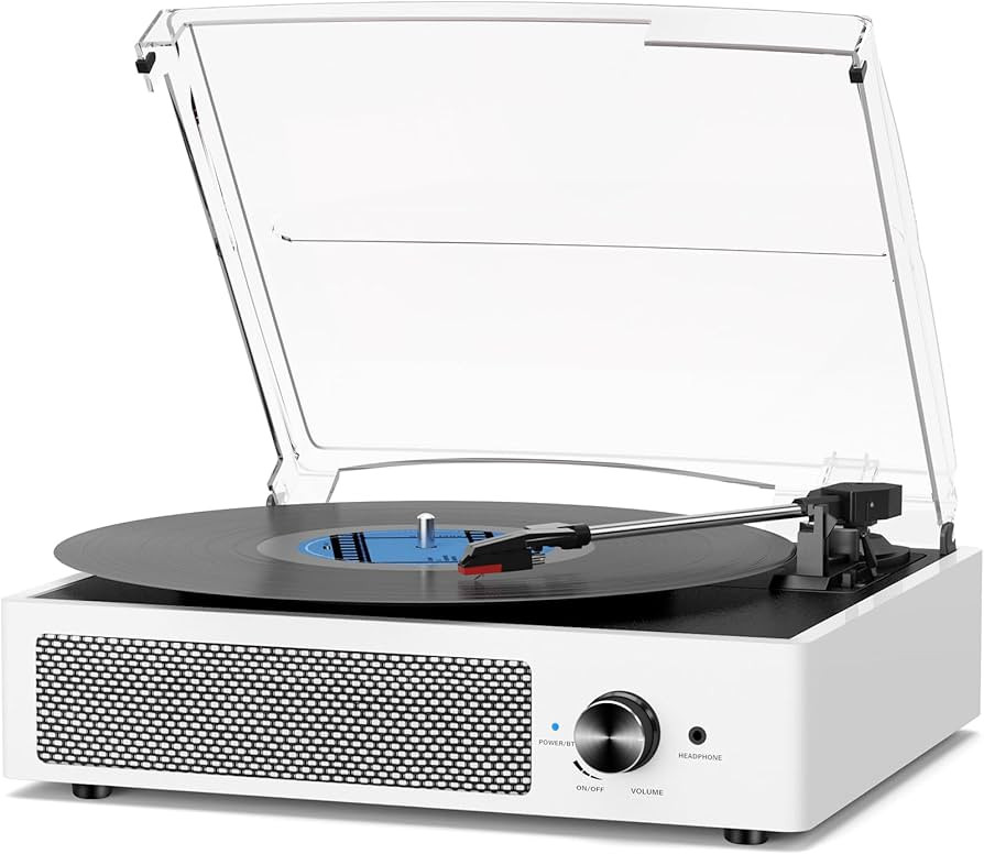 Record Player with Speakers Vintage Belt-Driven Turntable Bluetooth 3 Speed 3 Size Wireless Playb... | Amazon (US)