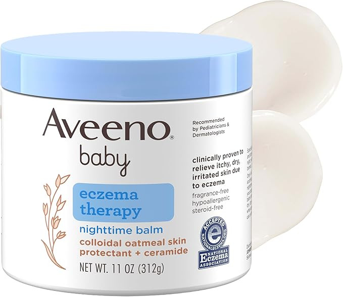 Aveeno Baby Eczema Therapy Nighttime Body Balm, Moisturizing Eczema Balm for Babies with Colloida... | Amazon (US)
