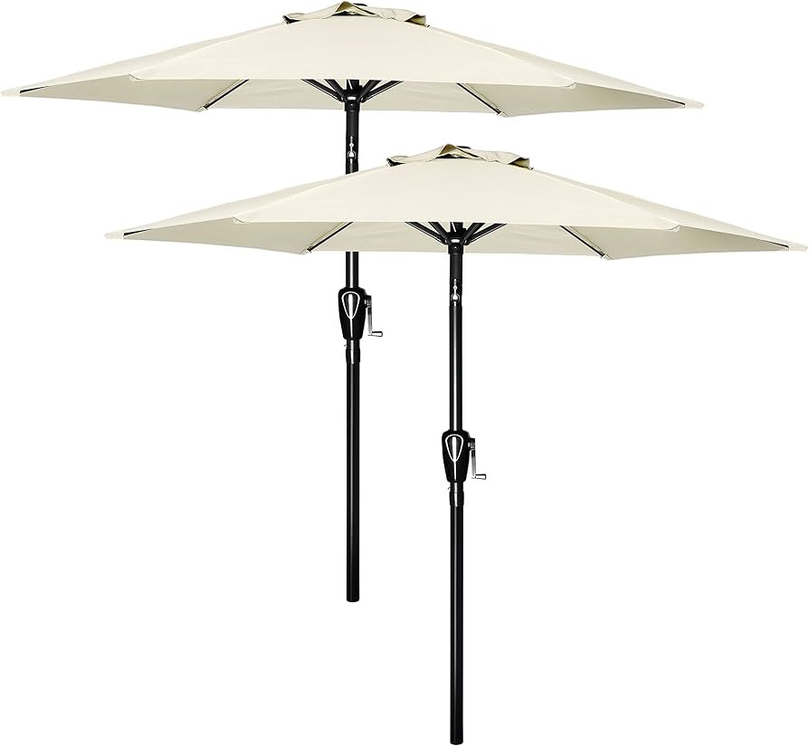 Simple Deluxe 2Pack 7.5ft Patio Umbrella Outdoor Table Market Yard Umbrella with Push Button Tilt... | Amazon (US)