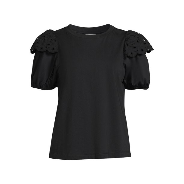 The Get Women's Eyelet Ruffle Sleeve Top | Walmart (US)