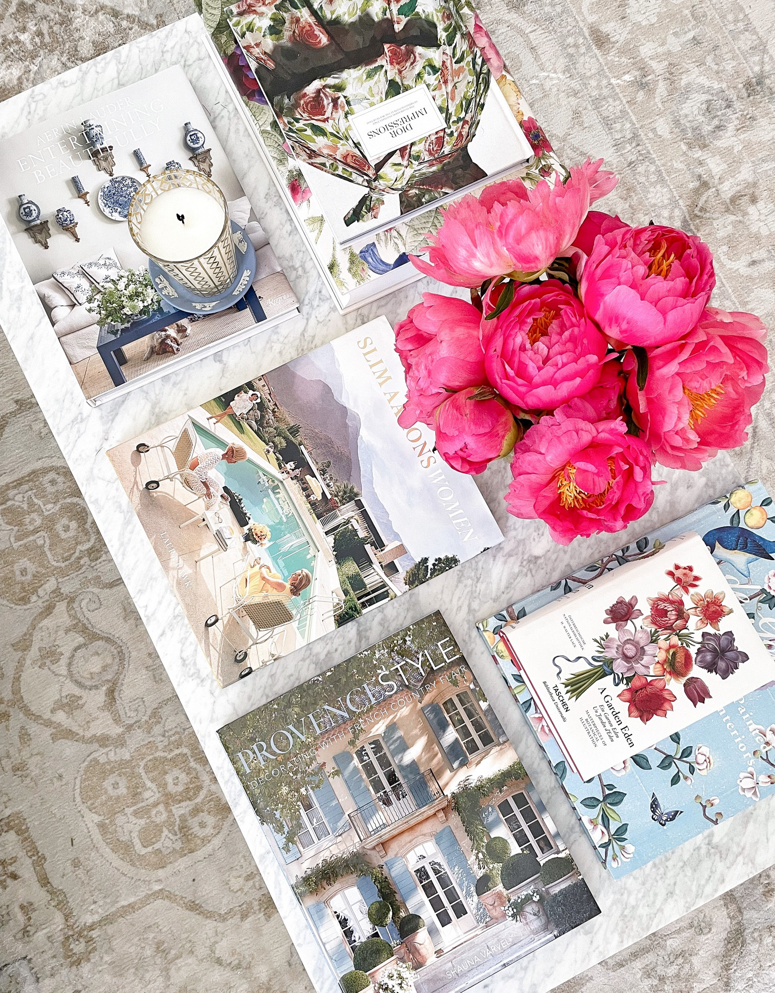 Living room, home decor, coffee table books